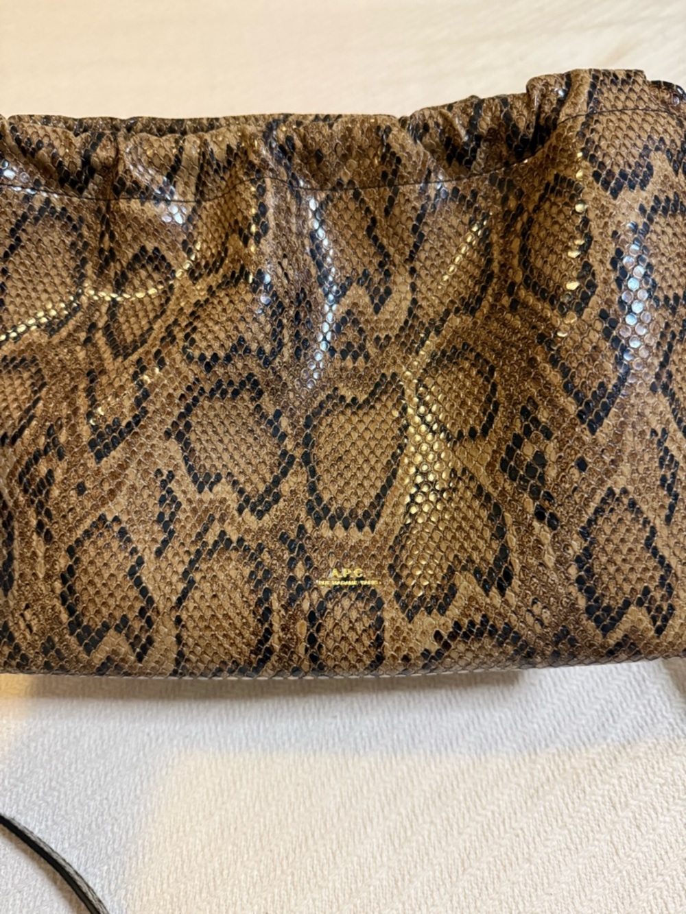 APC Women's Snake-Print Crossbody Tote - Brown - Picture 7 of 8